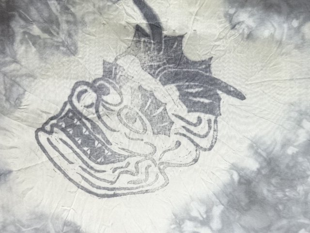 JAPANESE KIMONO / ANTIQUE MENS HAORI / DORO OSHIMA TSUMUGI / MASK PATTERN